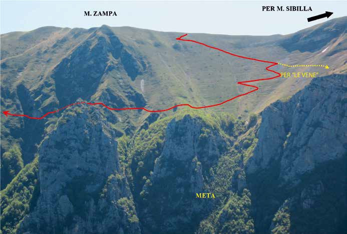 56 L’itinerario al versante nord di M. Zampa visto dai Grottoni del M. Priora