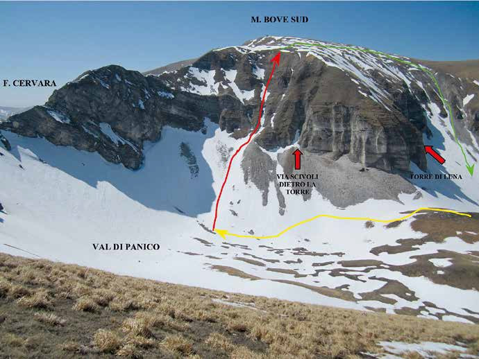 100 Il tracciato dell’itinerario visto da Fonte Vipera – versante ovest Pizzo Berro